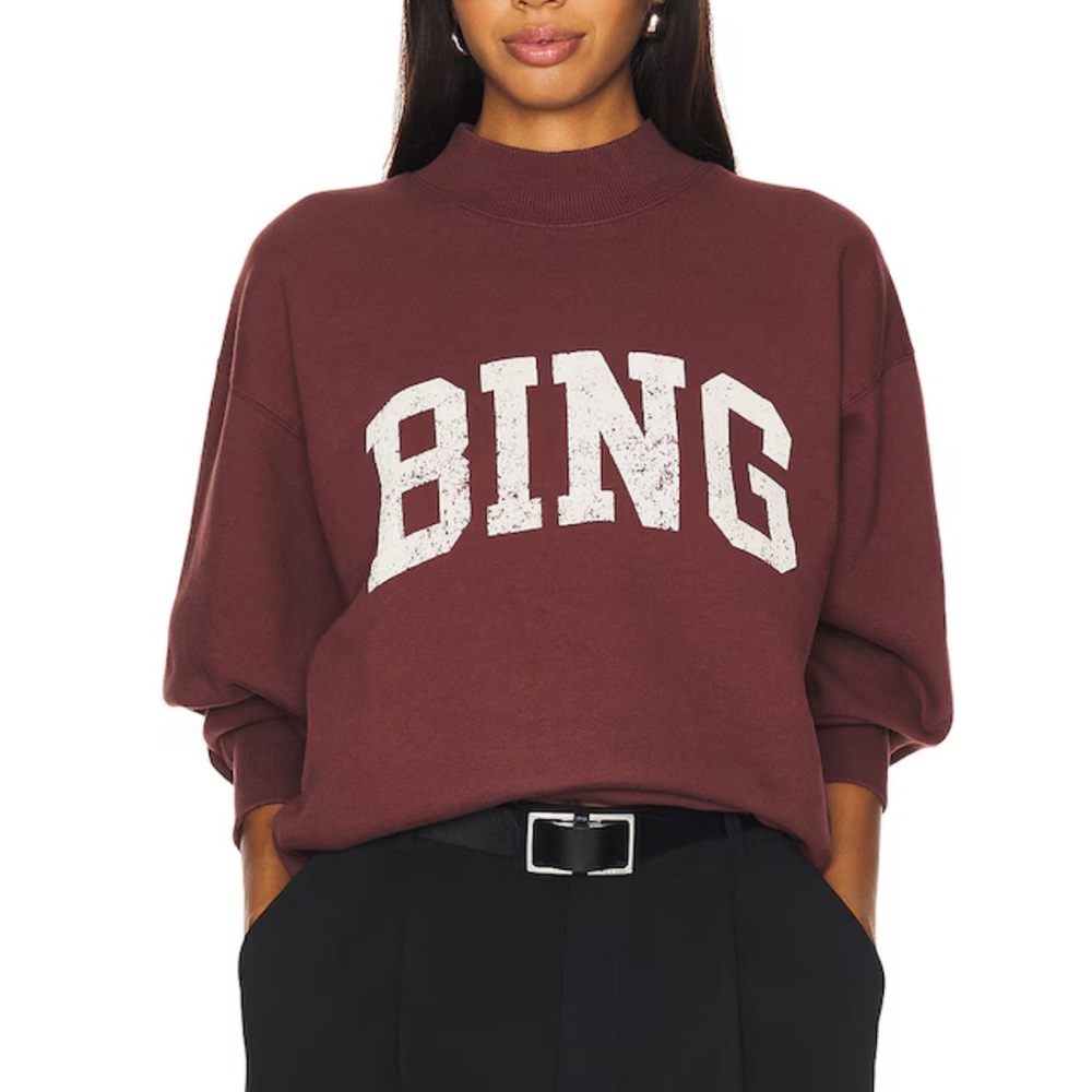 Anine Bing - Bradie Bing Sweatshirt in Deep Burgundy
